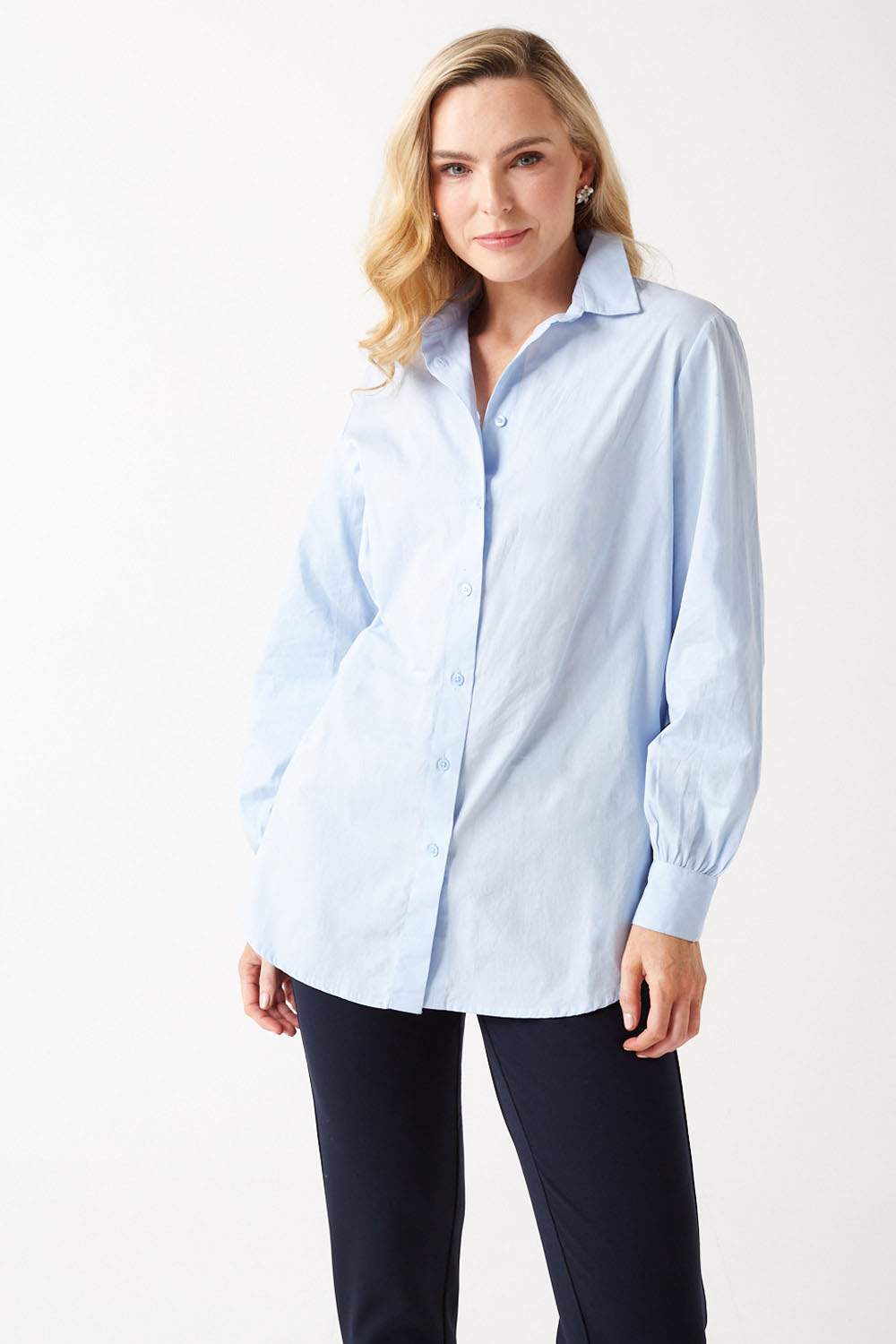 Nora Long Sleeve Shirt in Blue