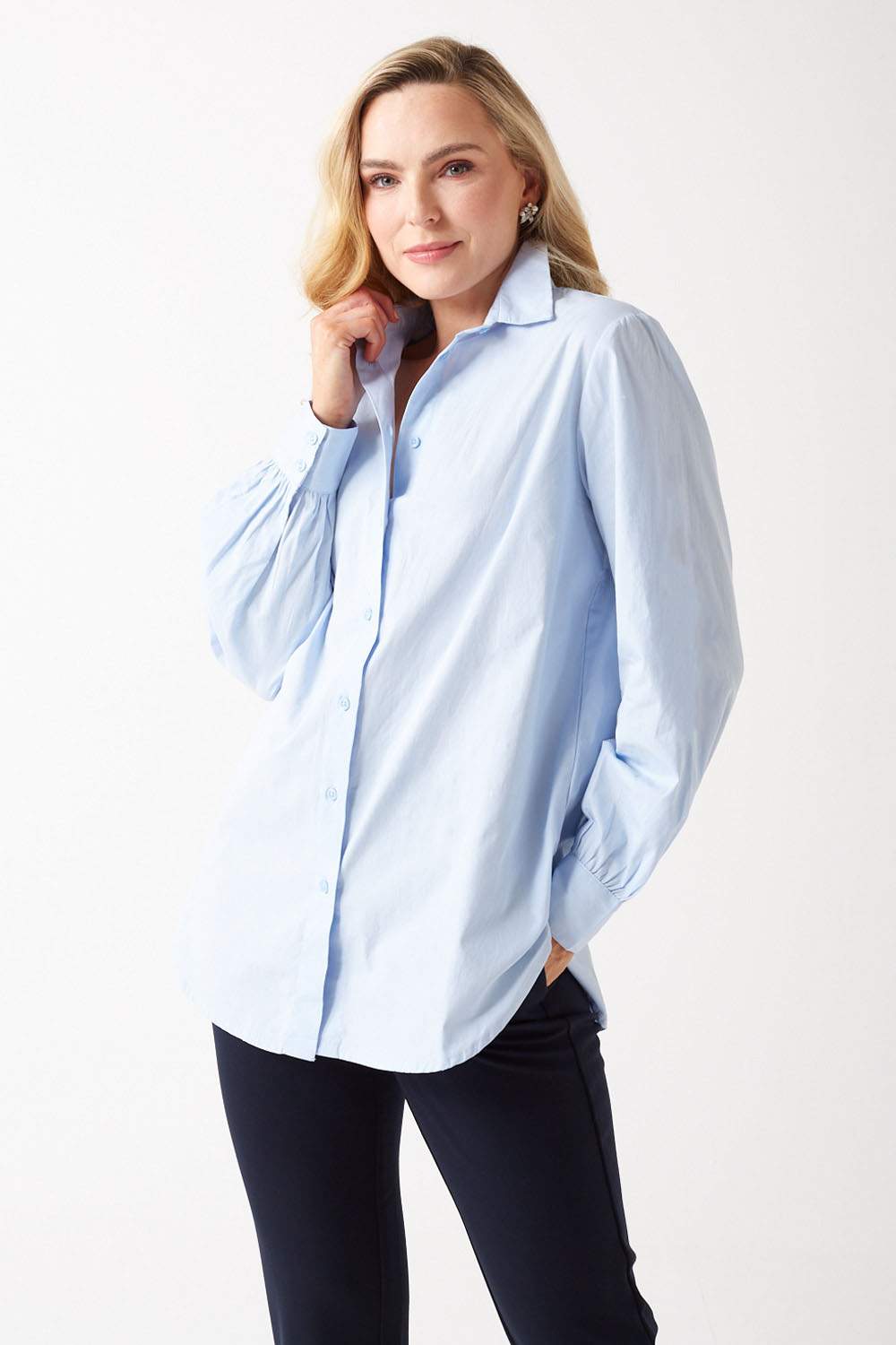Nora Long Sleeve Shirt in Blue