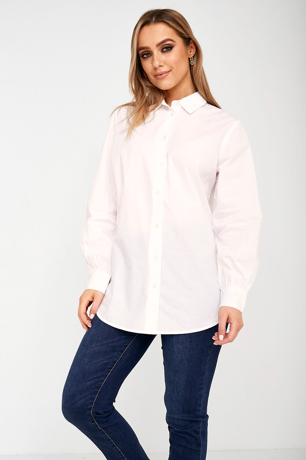 Nora Long Sleeve Shirt in White
