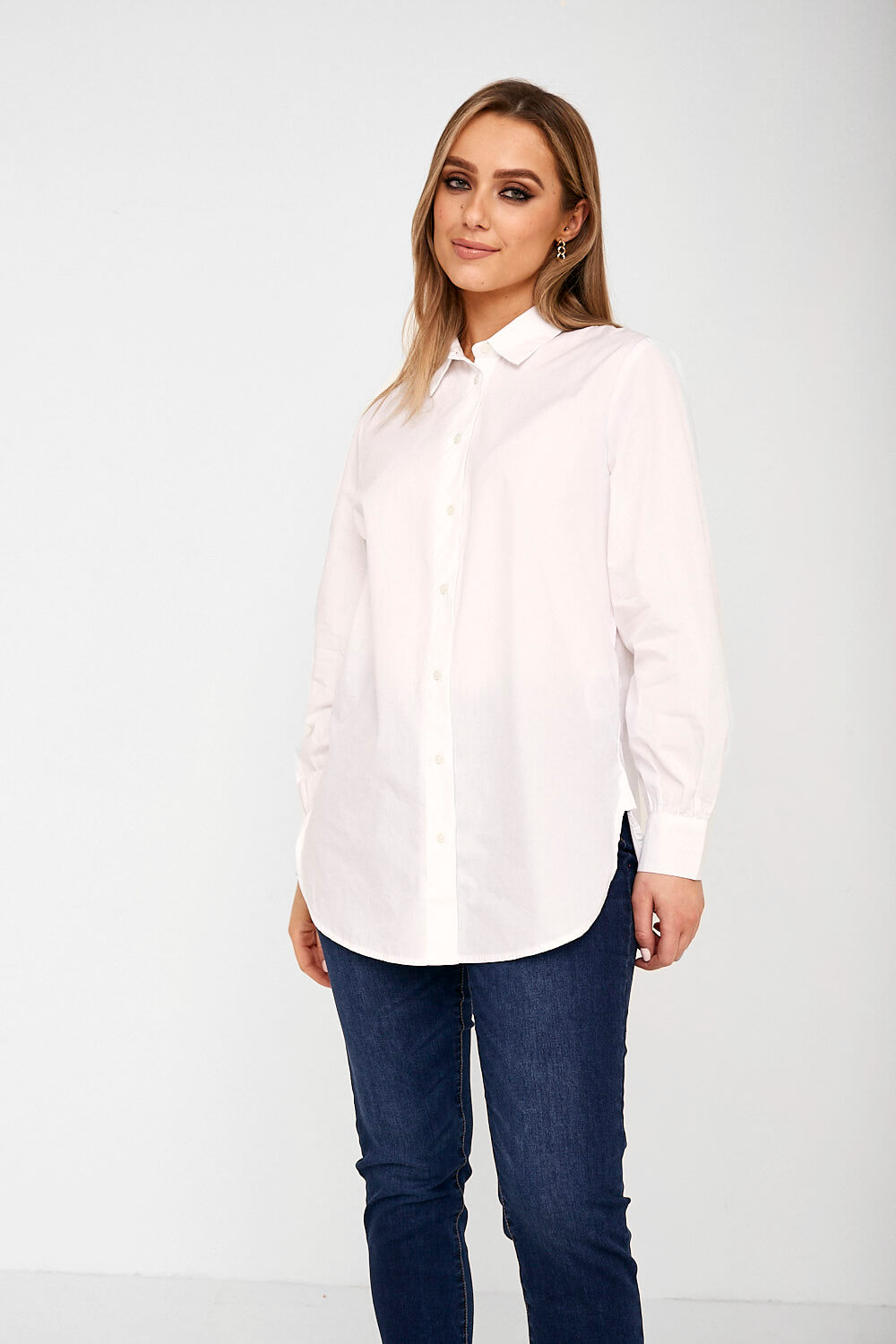 Nora Long Sleeve Shirt in White
