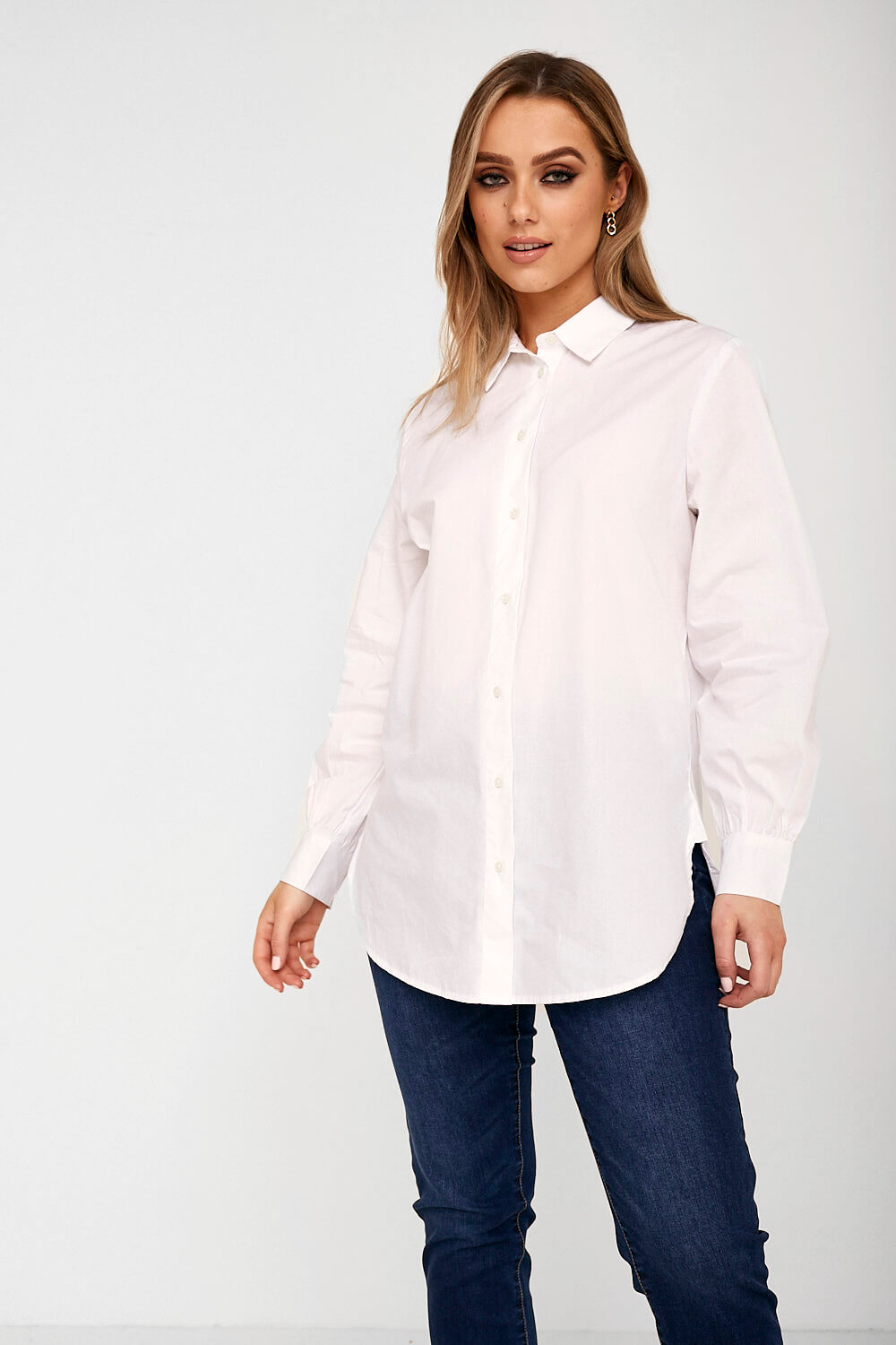 Nora Long Sleeve Shirt in White
