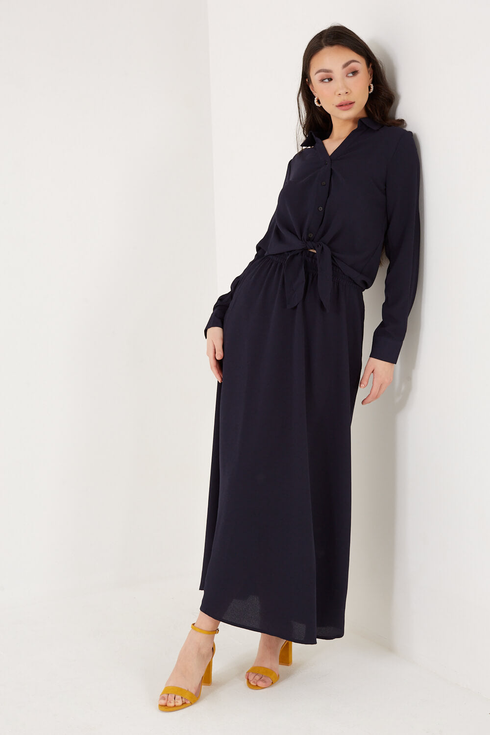 Nova Long Skirt in Navy