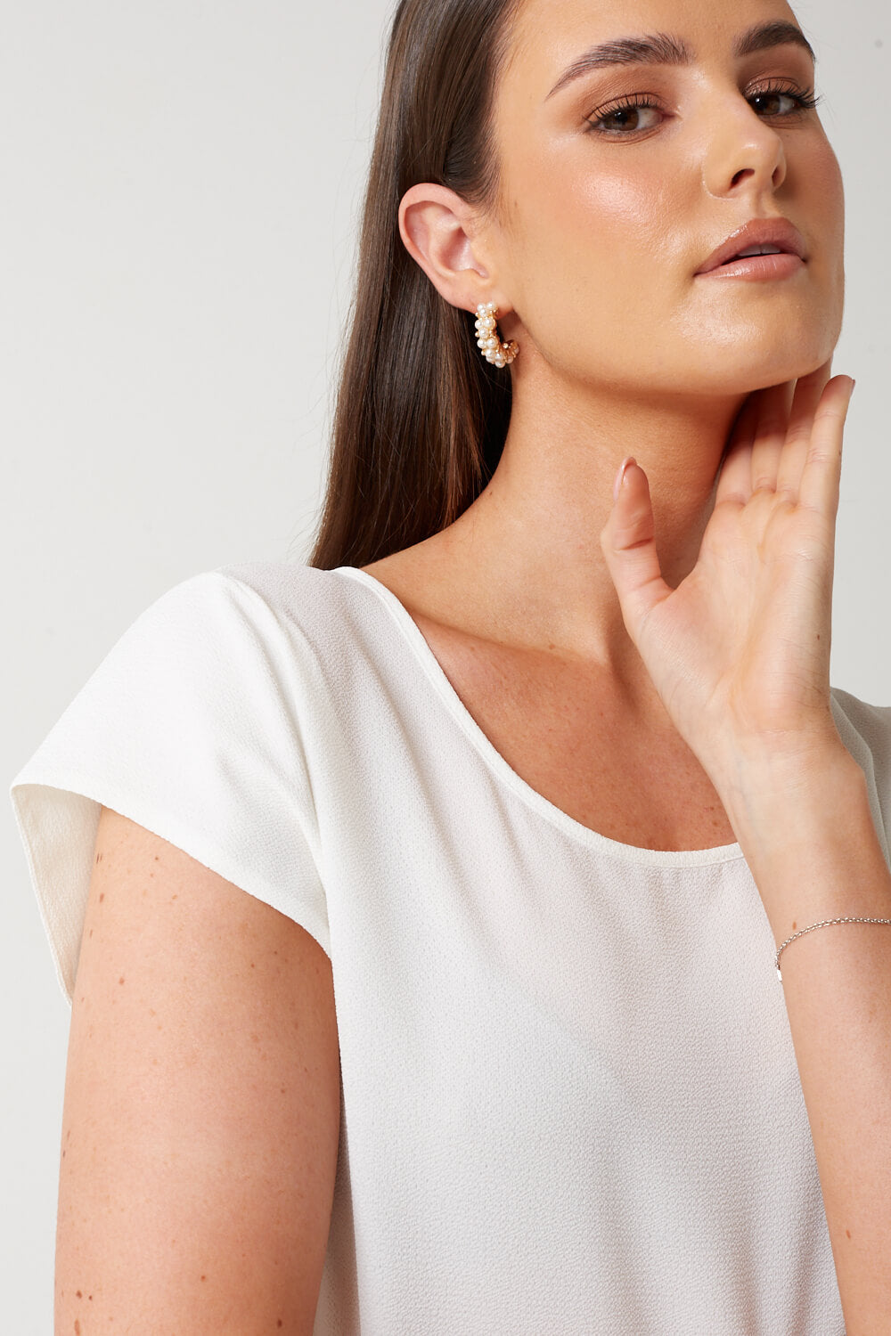 Nova Short Sleeve Top in White