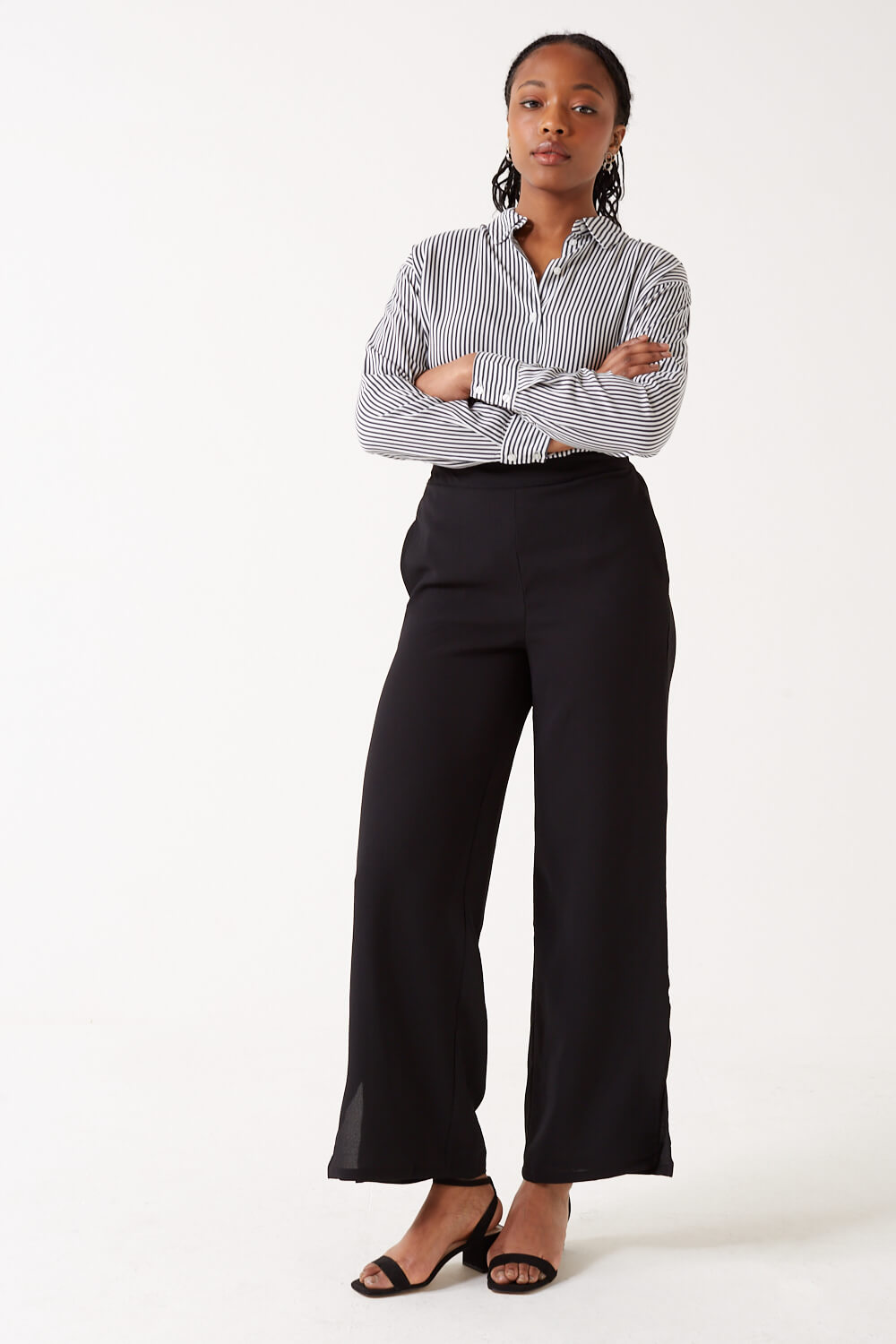 Nova Wide Leg Trousers in Black