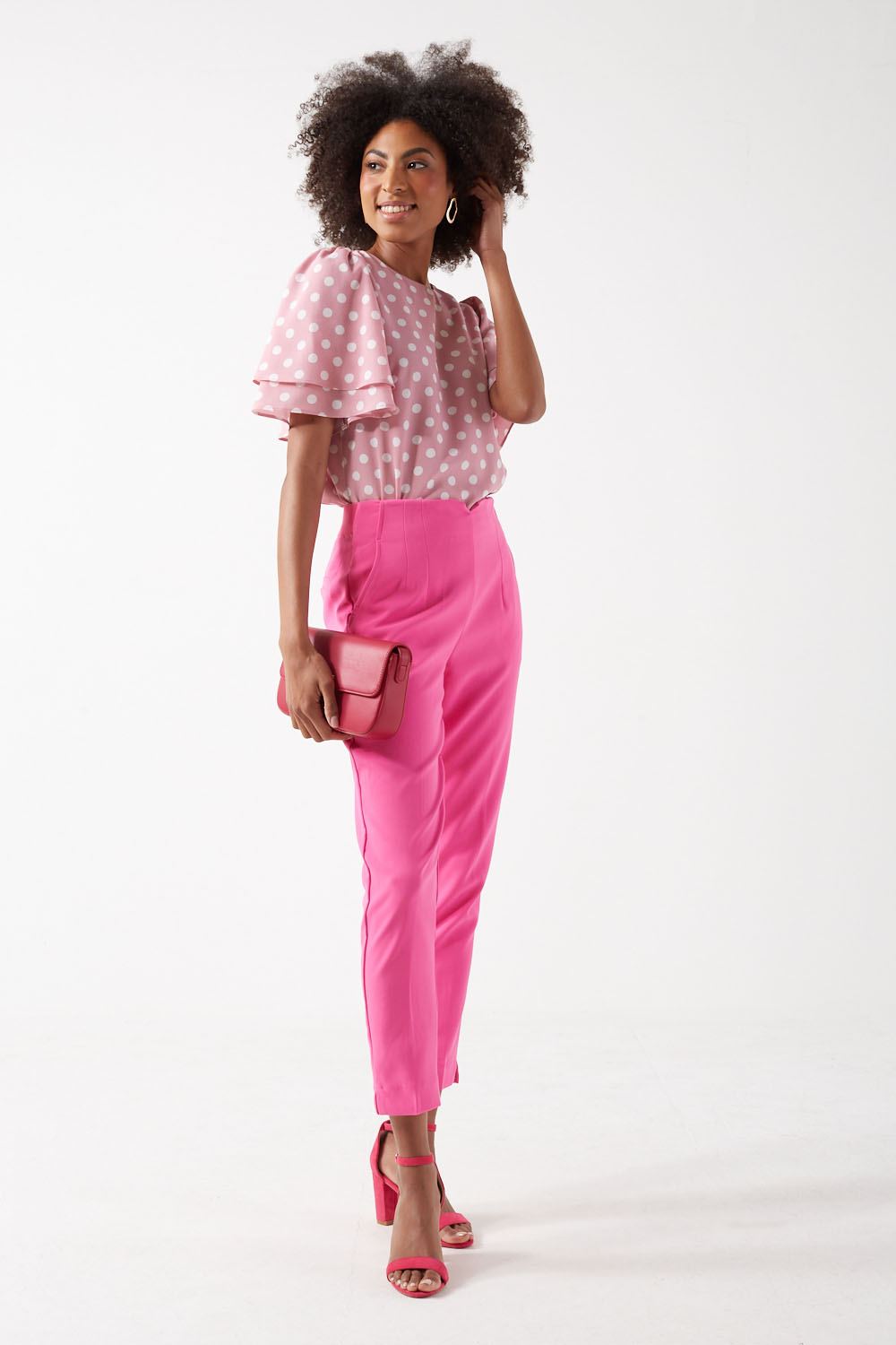 Jules Block Heeled Sandals in Pink