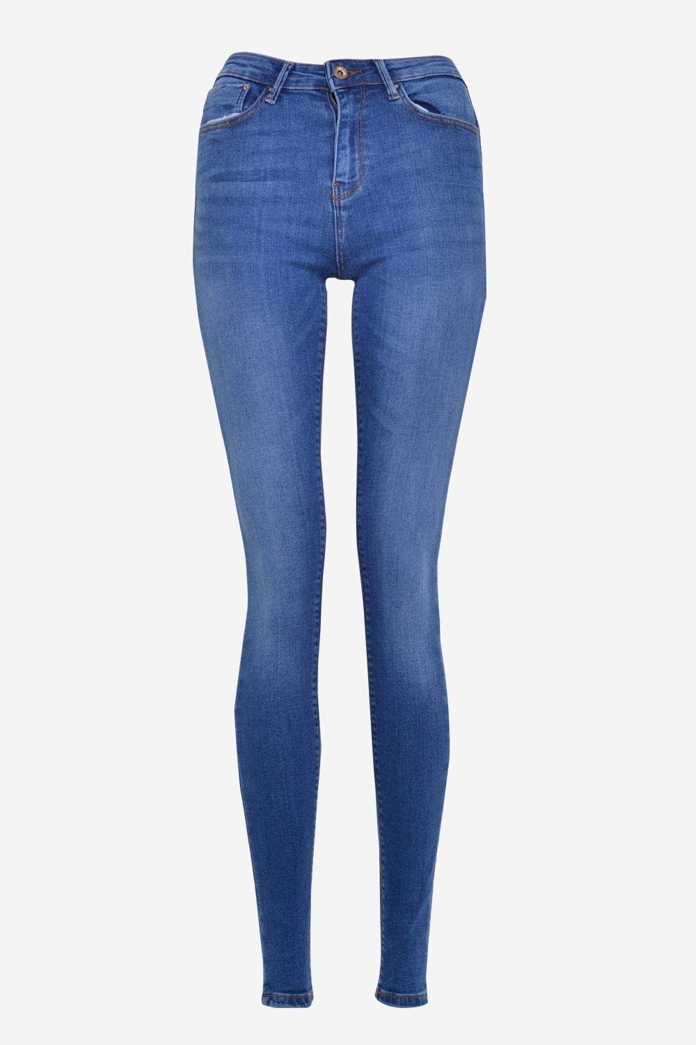 Paola High Waist Skinnies in Mid Wash