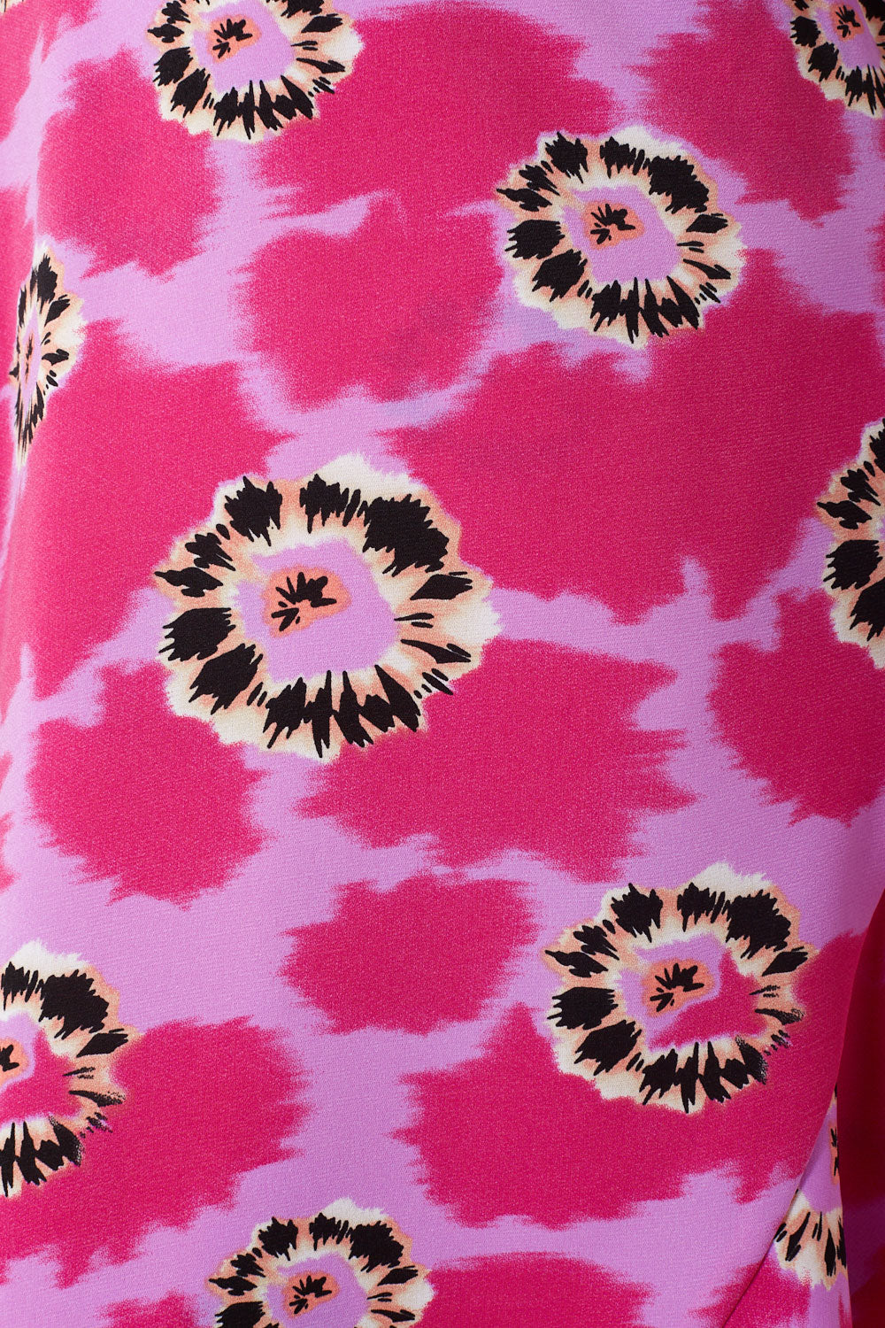 Joyce Flowered Short Sleeve Mock Wrap Dress in Pink