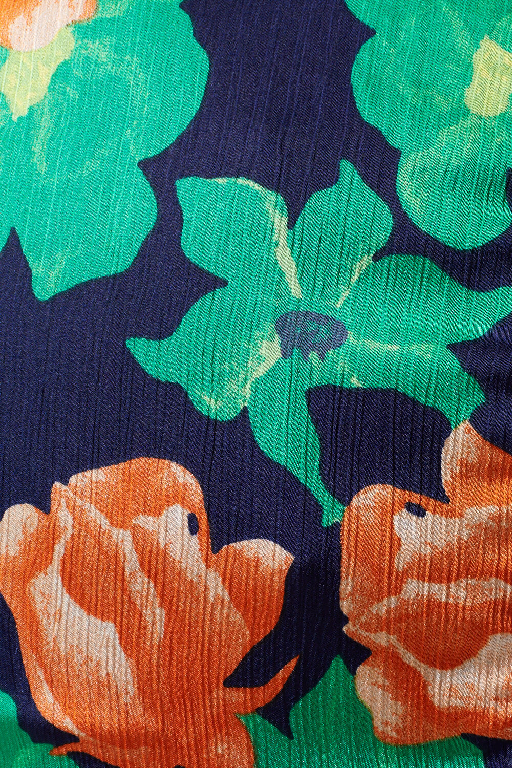 Ivy Floral Printed V-Neck Top in Navy