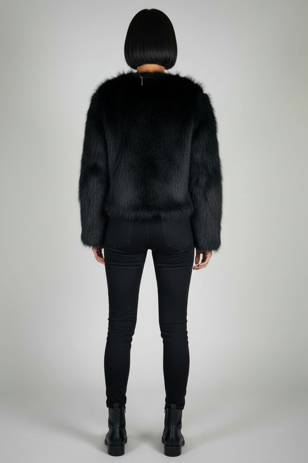 Carla Faux Fur Jacket in Black