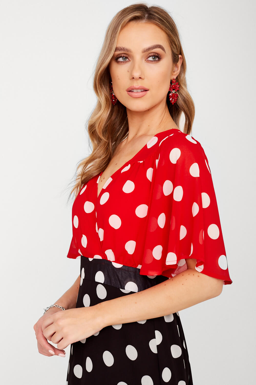 Piper Polka Dot Maxi Dress in Red and Black