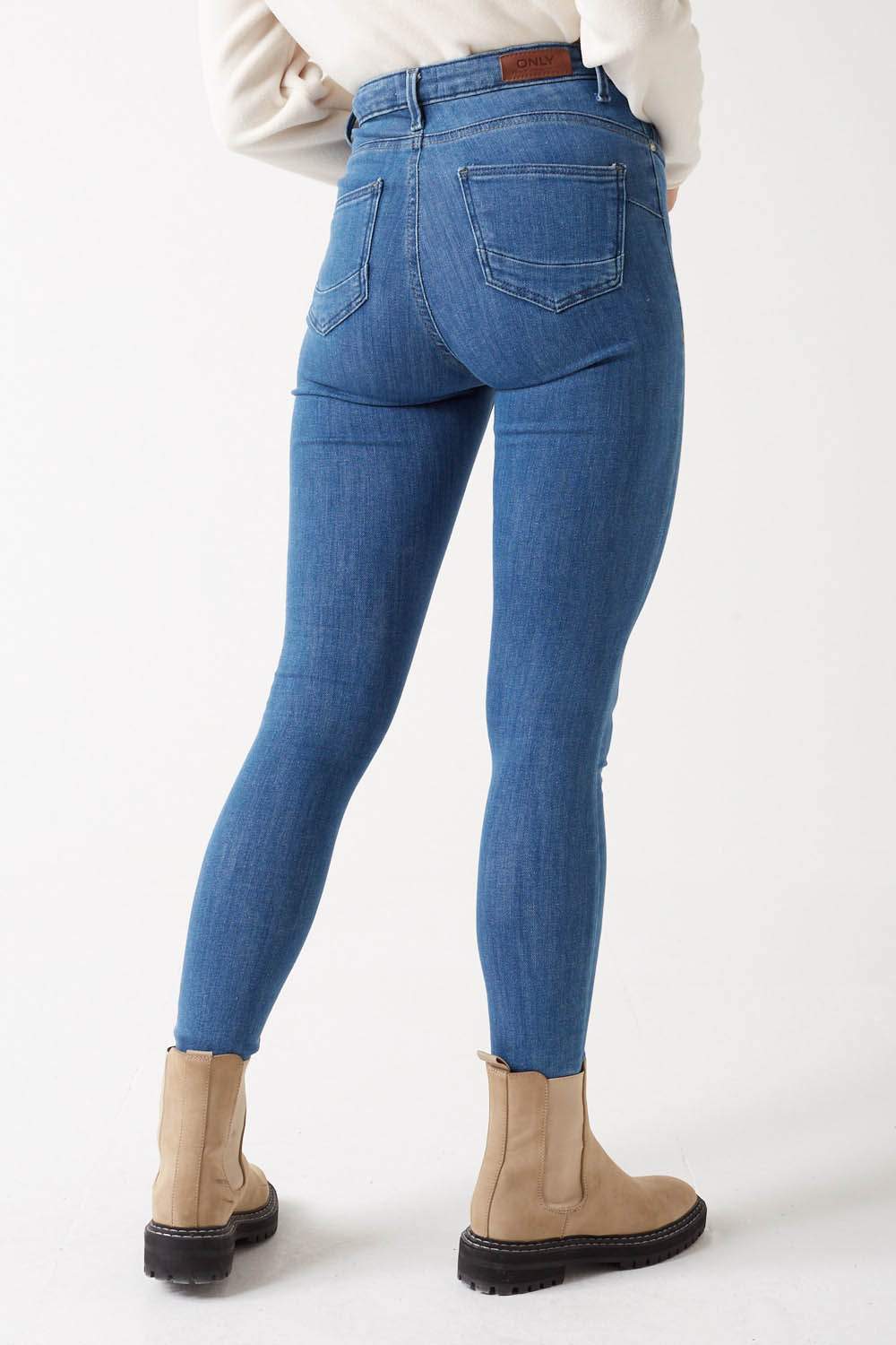 Power Mid Rise Skinny Jeans in Light Blue