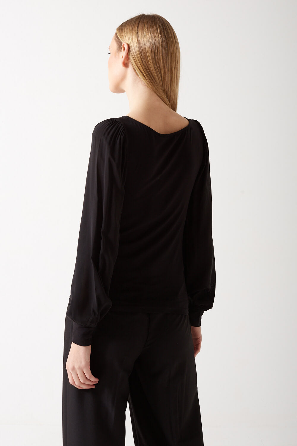 Randi Boat Neck Top in Black