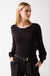 Randi Boat Neck Top in Black