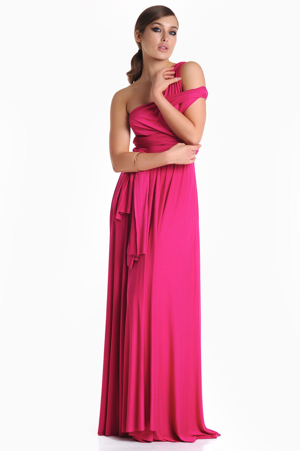 Blair Multi Way Maxi Dress in Magenta