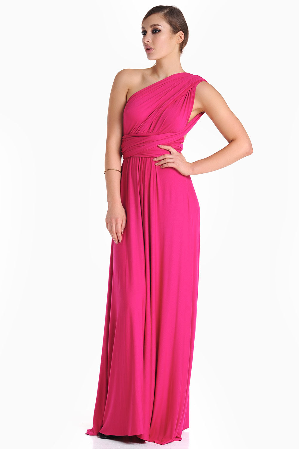 Blair Multi Way Maxi Dress in Magenta