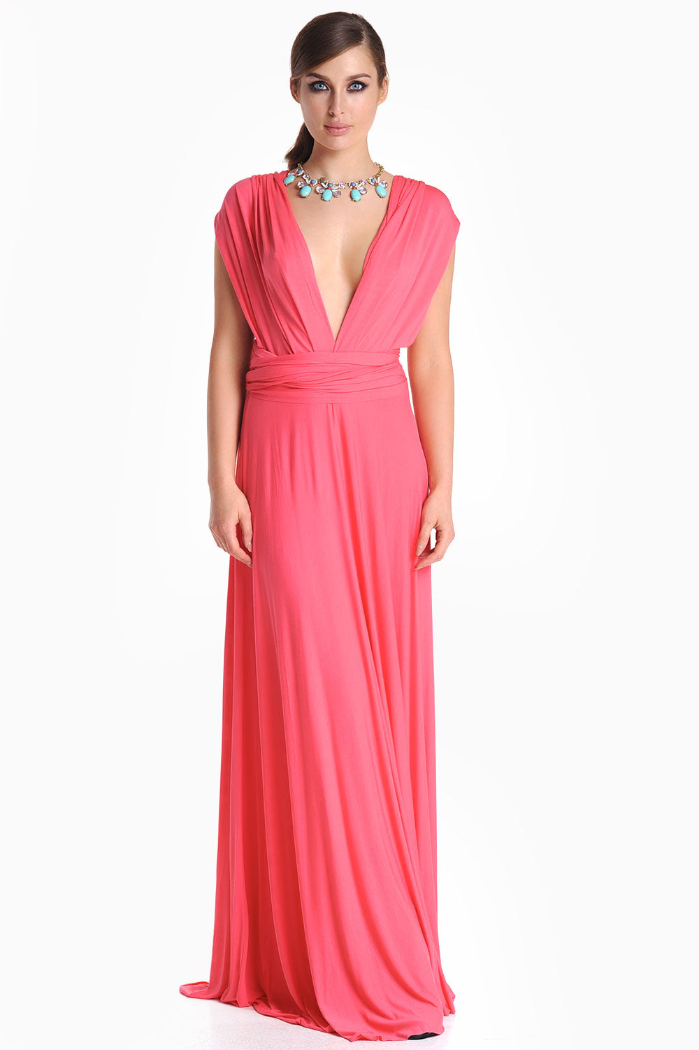 Blair Multi Way Maxi Dress in Coral