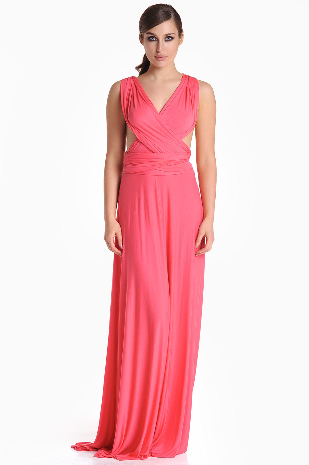 Blair Multi Way Maxi Dress in Coral