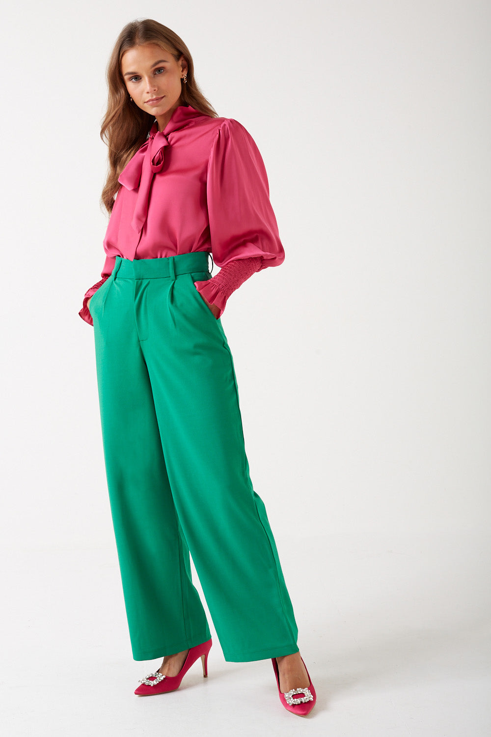 Sammy Bow Tie Blouse in Pink