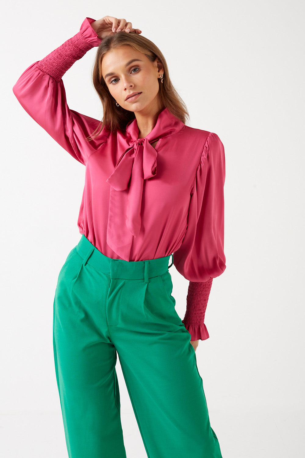 Sammy Bow Tie Blouse in Pink