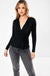 Shine Wrap Top in Black