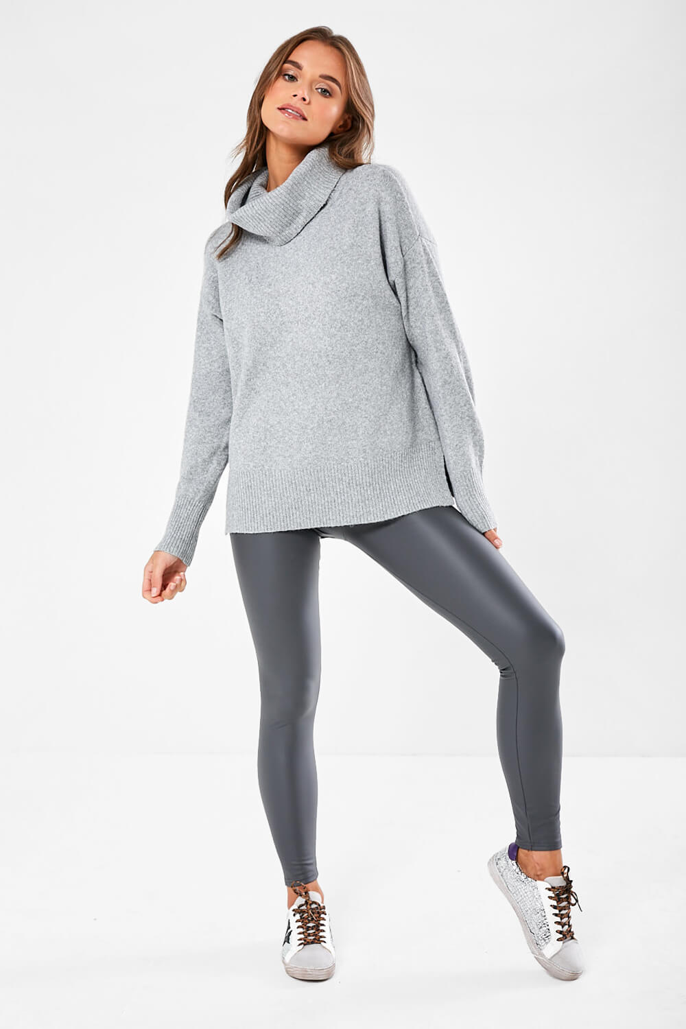 Hana High Waist Leggings in Grey