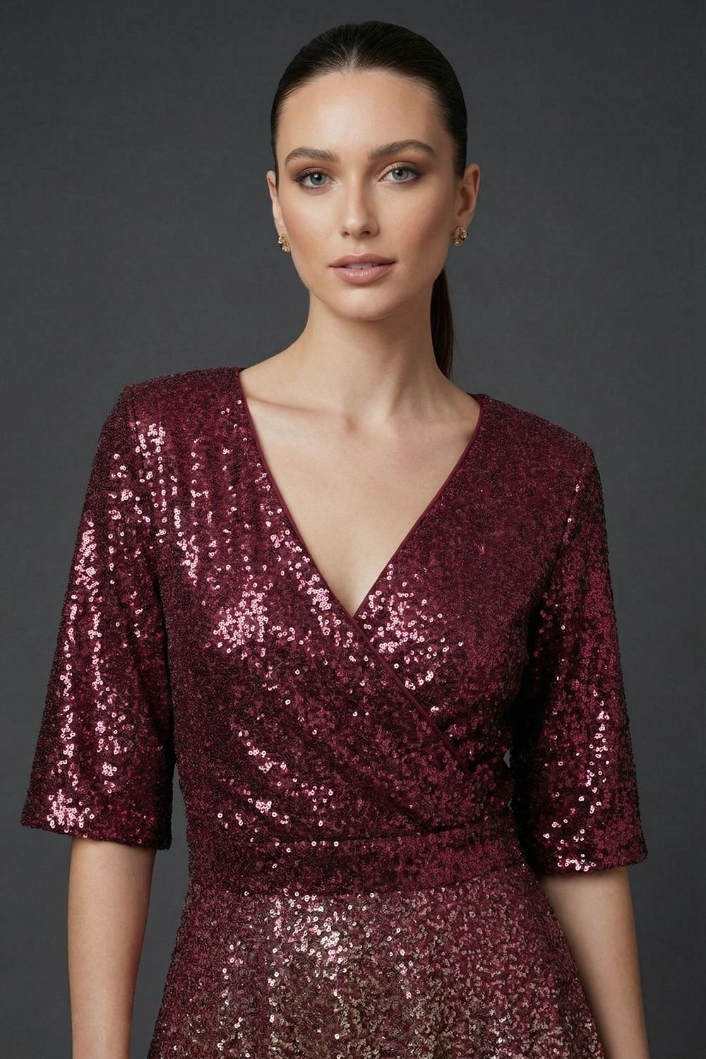 Sofia Sequin Dress in Berry