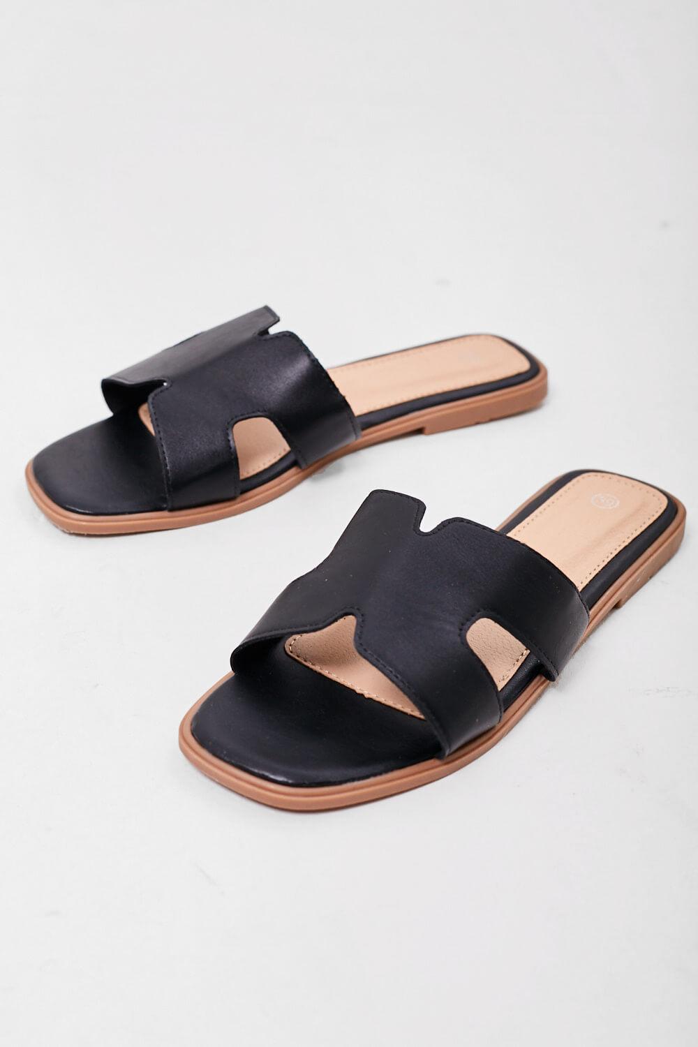 Lolly Slider Sandal in Black