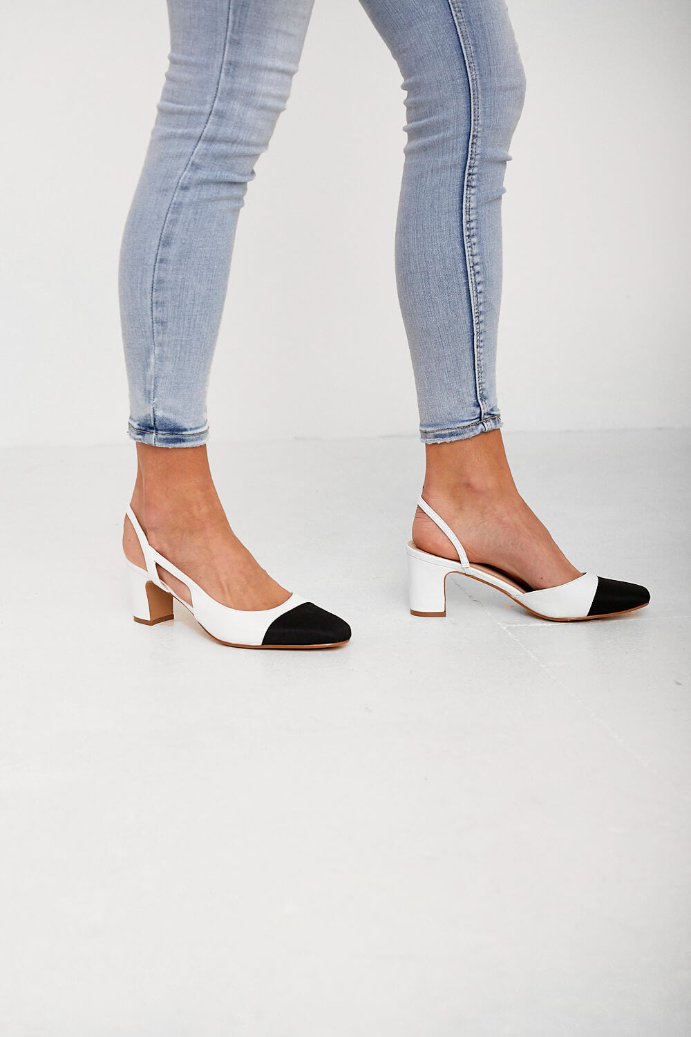 Sonia Block Heels in White