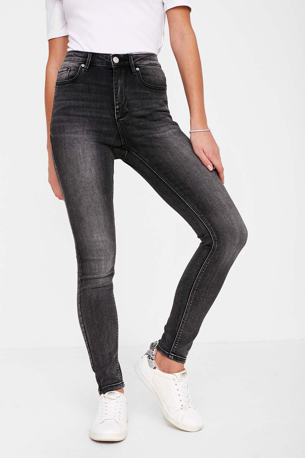 Sophia High Waisted Skinny Jeans in Grey