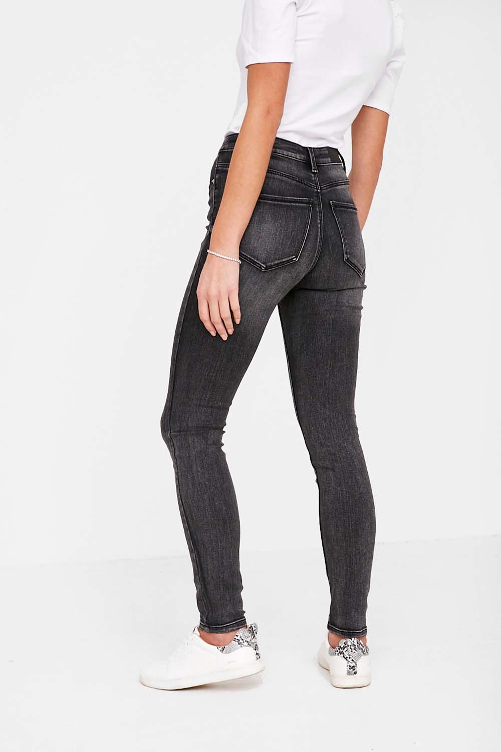 Sophia High Waisted Skinny Jeans in Grey