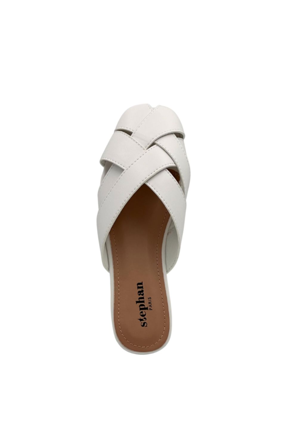 Lola Woven Flat Mules in White