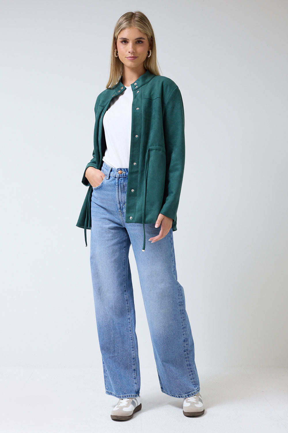 Janine Suede Jacket in Green