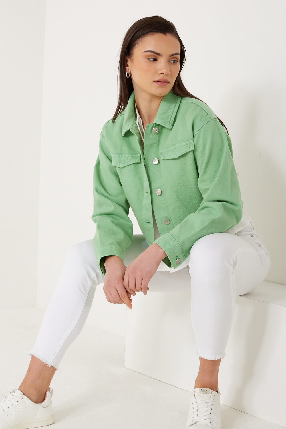 Tessie Denim Jacket in Green