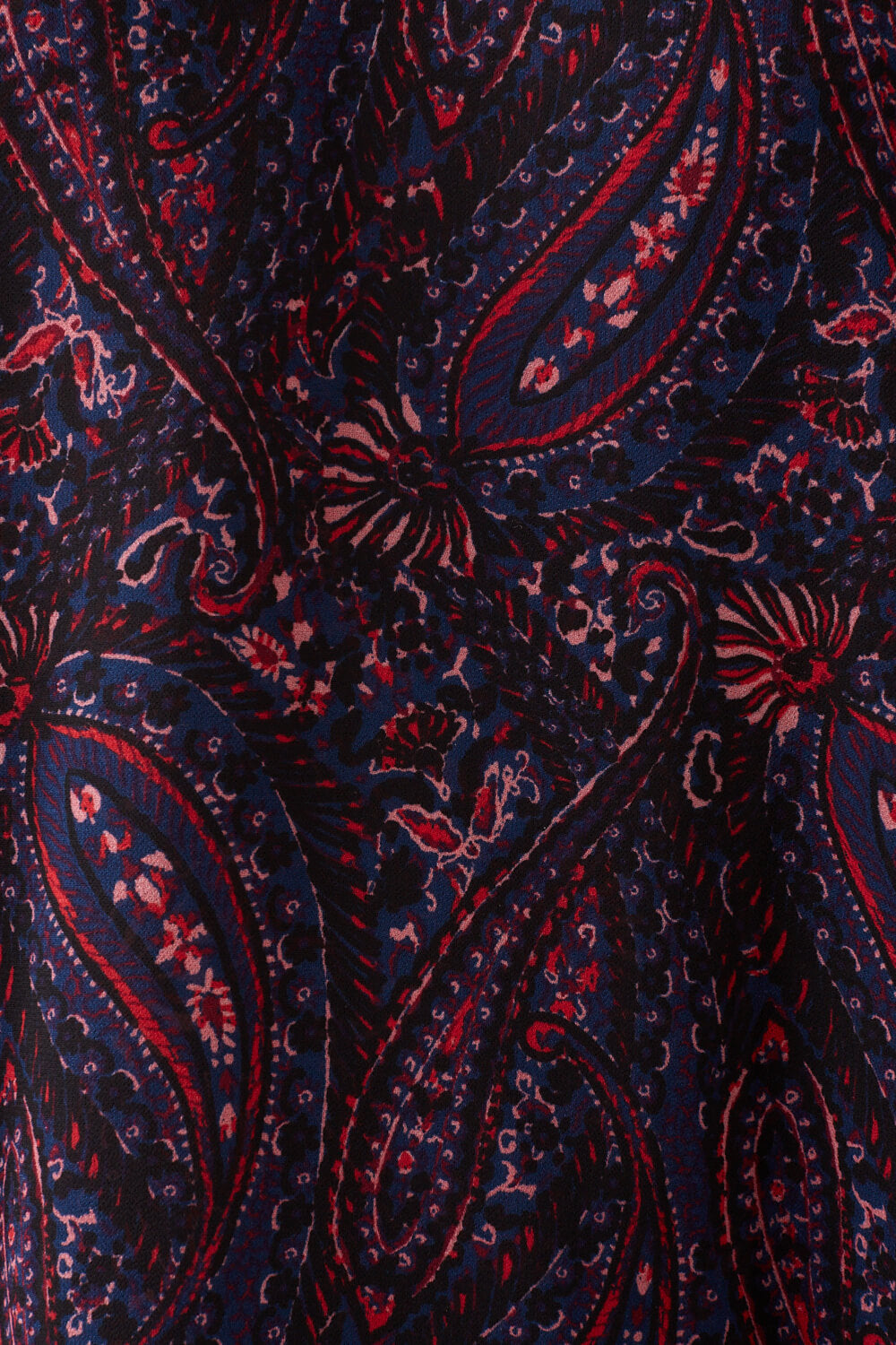 Thereasa Paisley Print V Neck Blouse in Navy