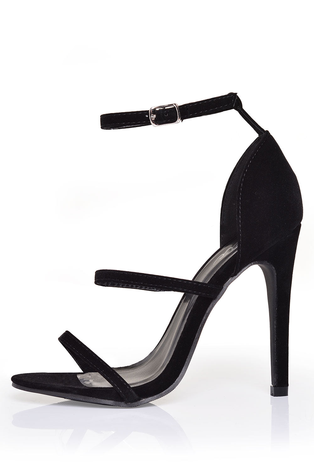 Lupita Strappy Sandals in Black Suede