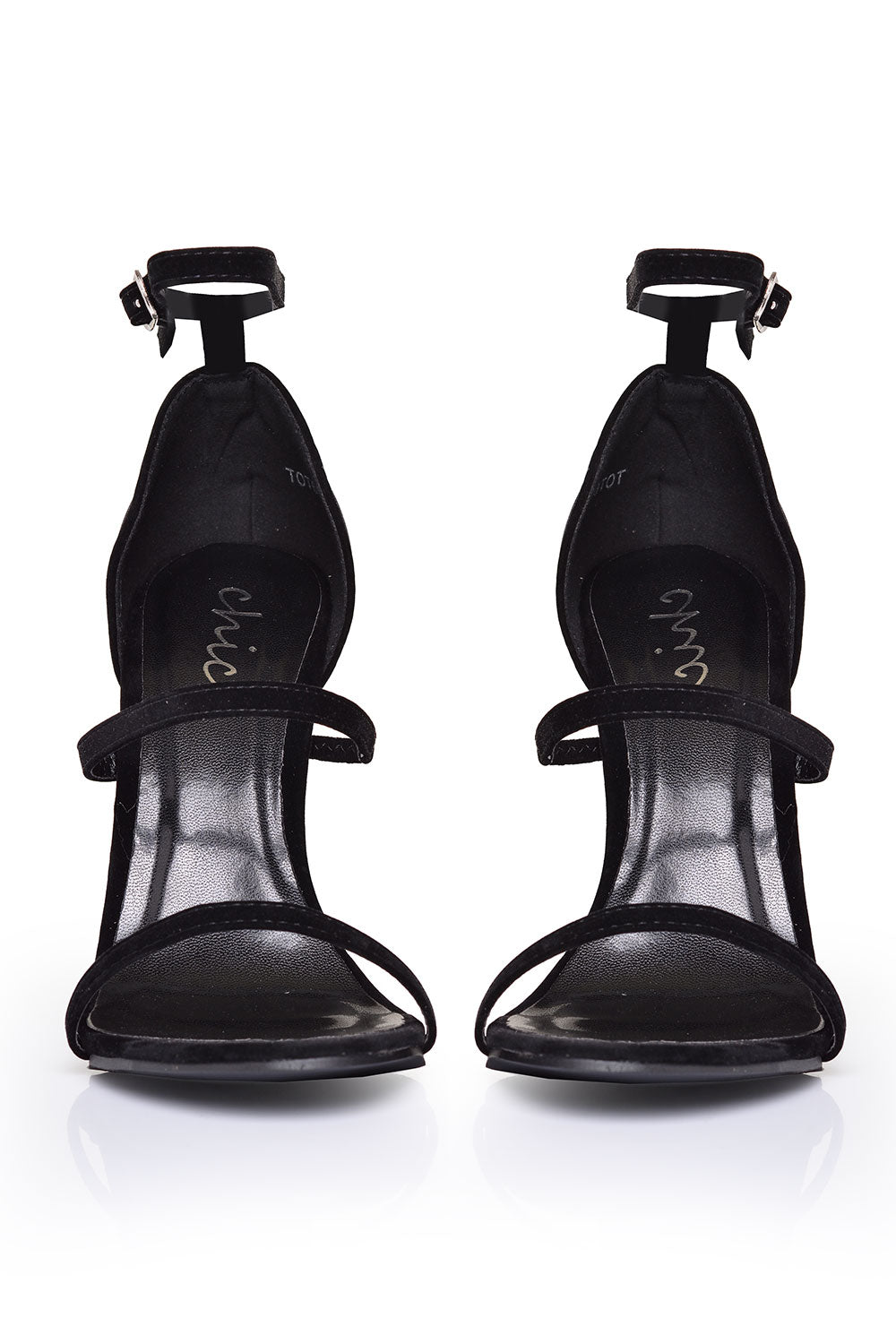 Lupita Strappy Sandals in Black Suede