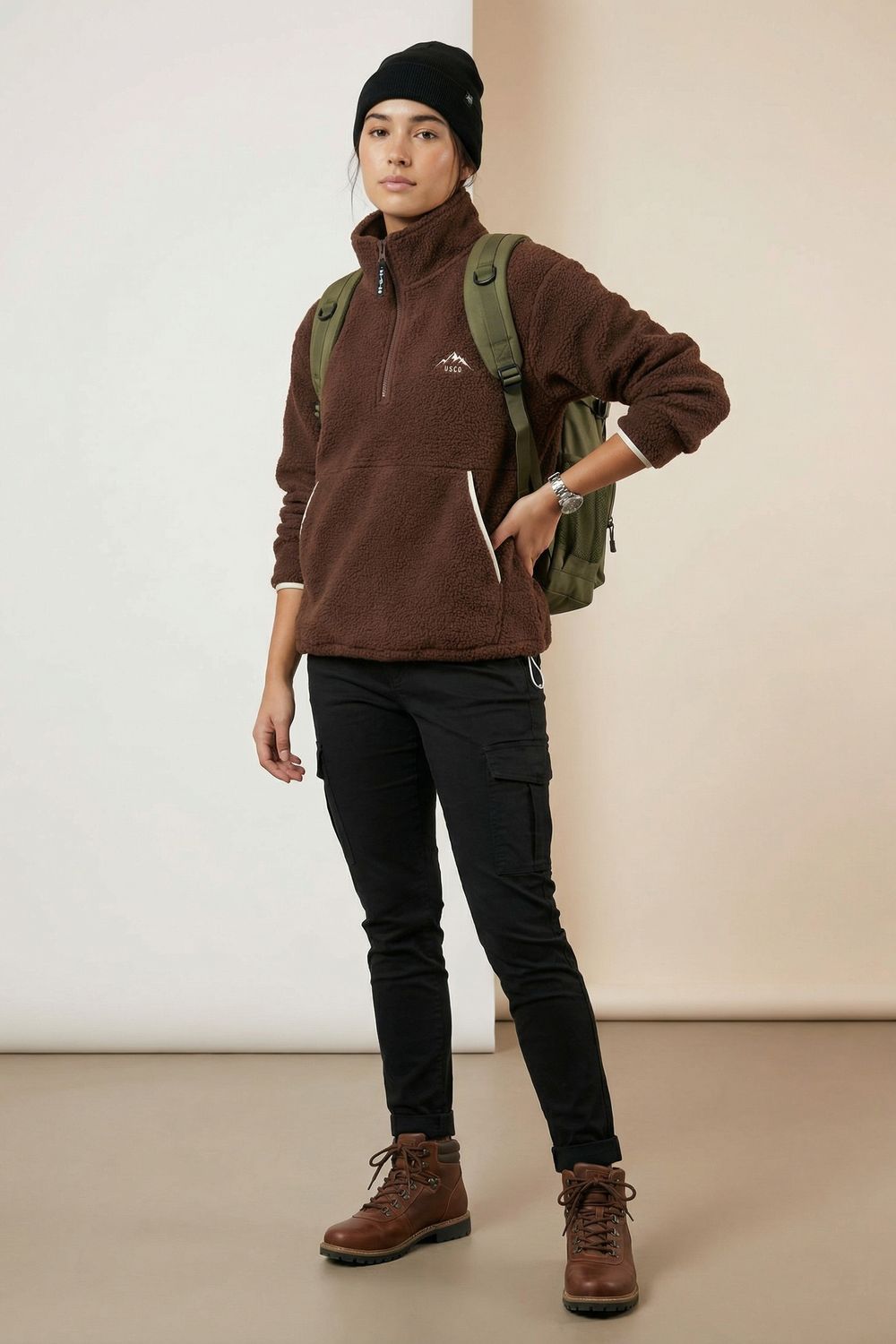 The Nexus Sherpa Fleece Pullover in Chocolate