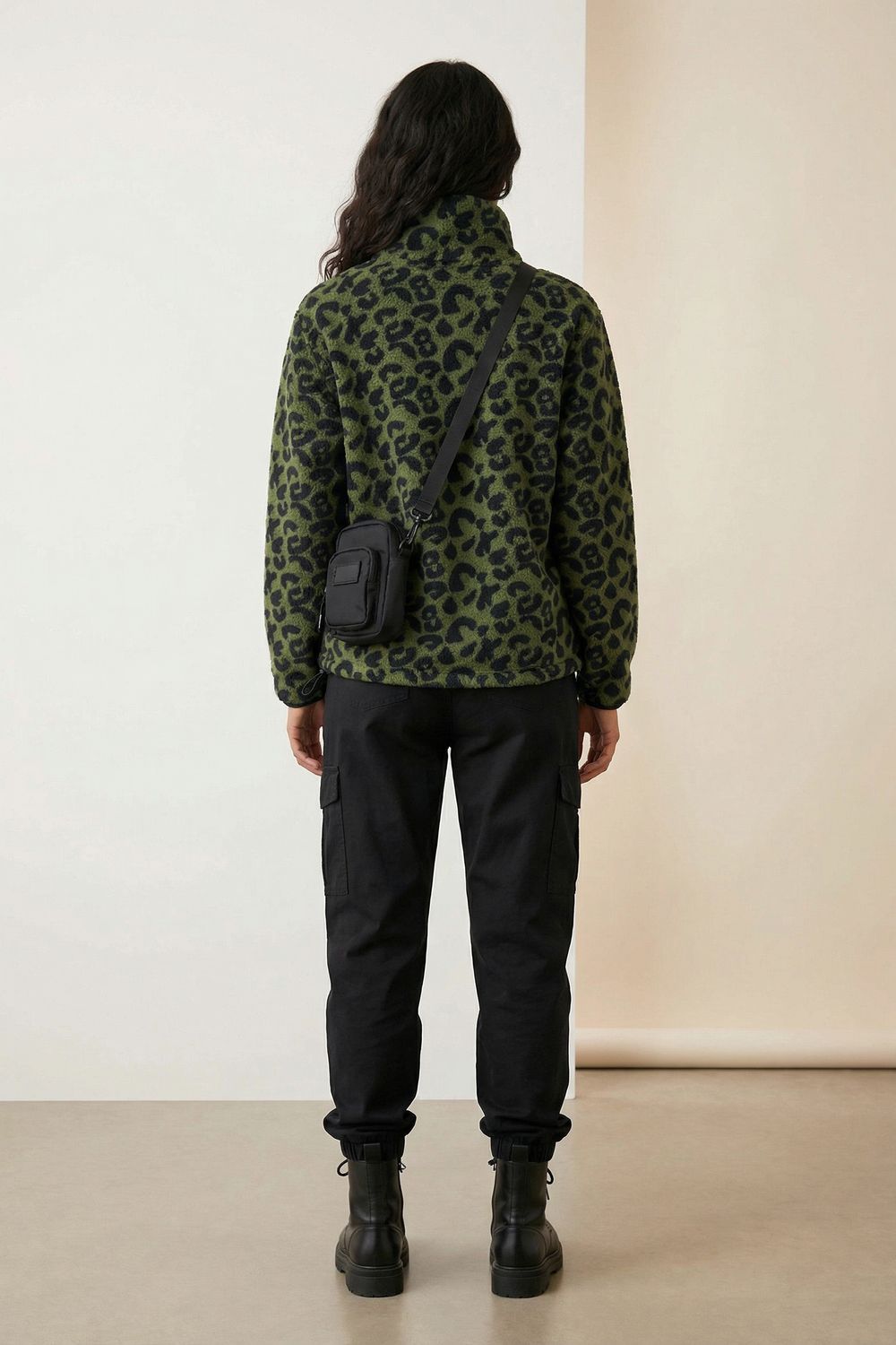 The Nexus Fleece in Green Leopard