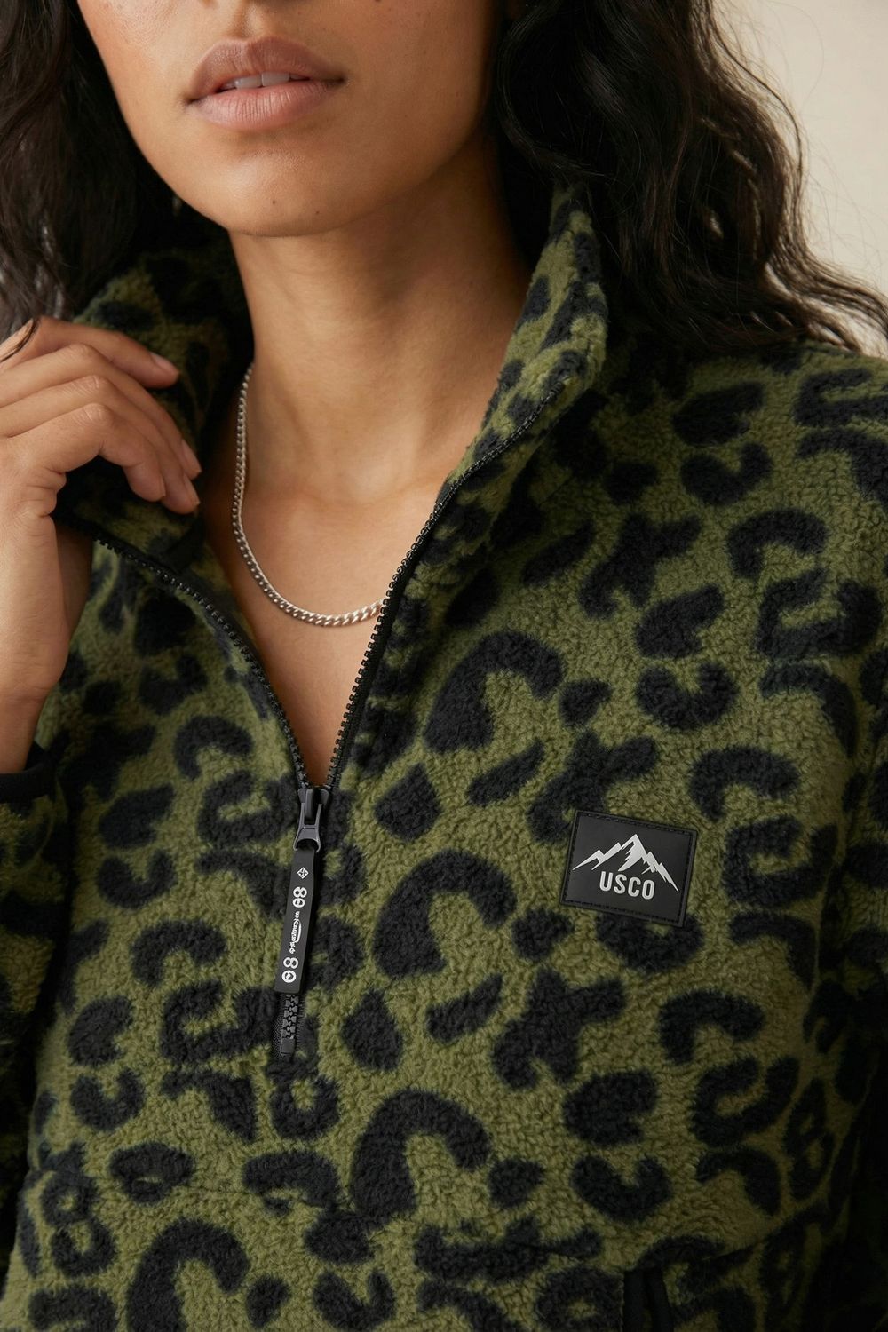 The Nexus Fleece in Green Leopard