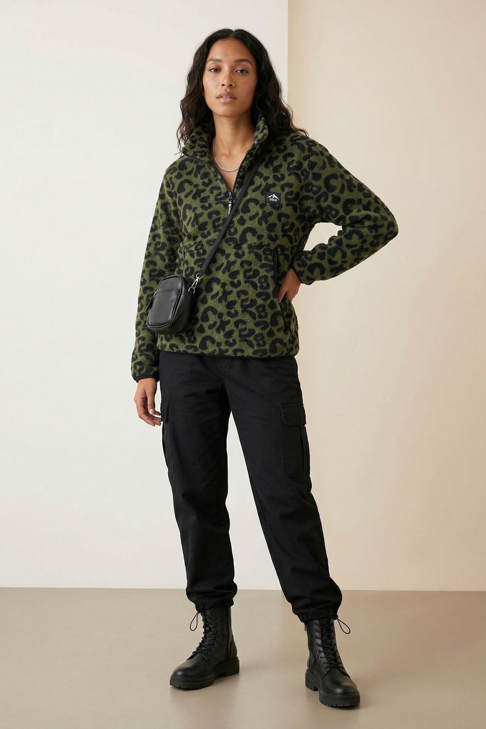 The Nexus Fleece in Green Leopard