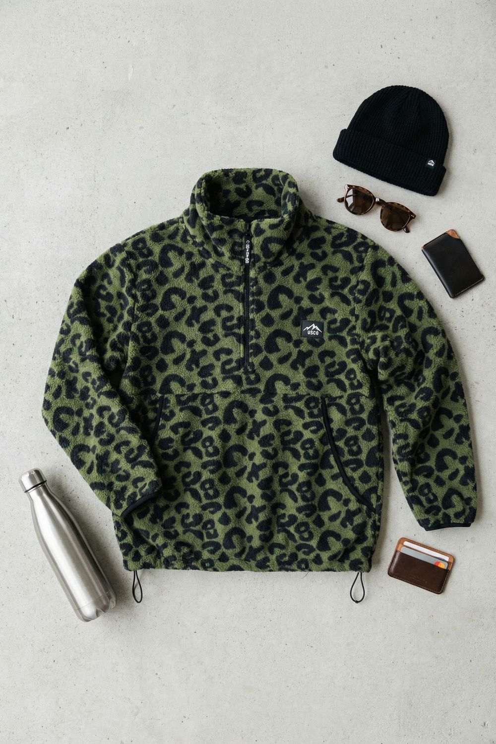 The Nexus Fleece in Green Leopard