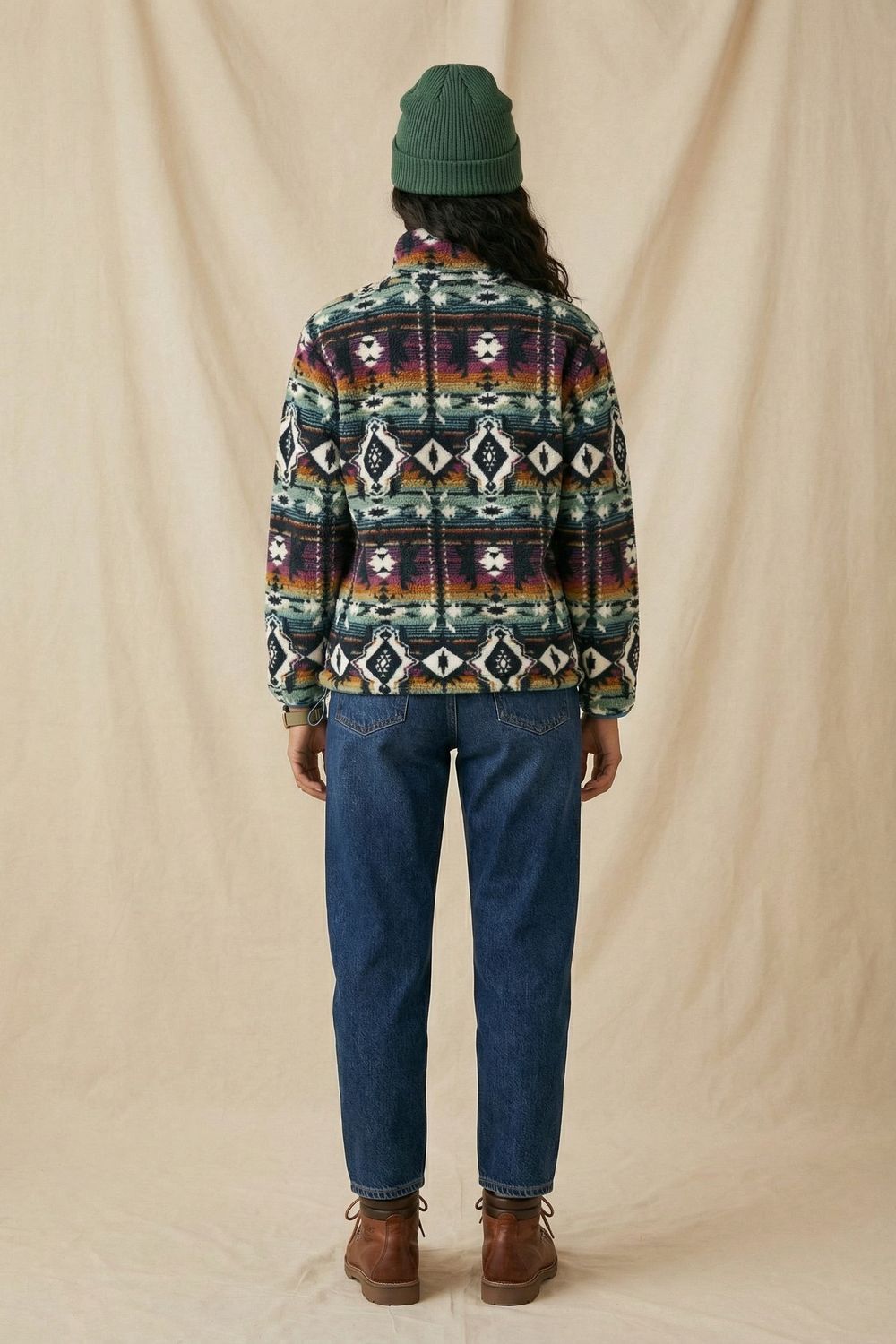 The Nexus Sherpa Fleece Pullover in Multi Aztec