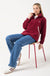 Molly Contrsat Fleece in Wine