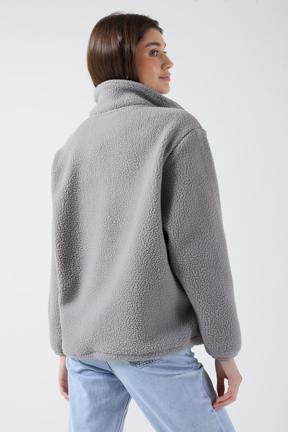 Molly Zip Front Fleece in Grey