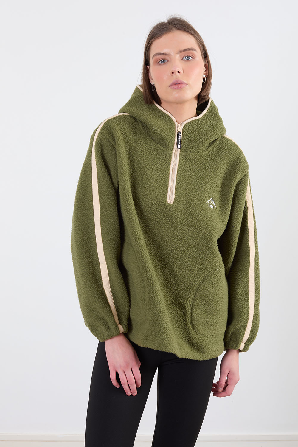 Cailyn Hooded Fleece In Khaki