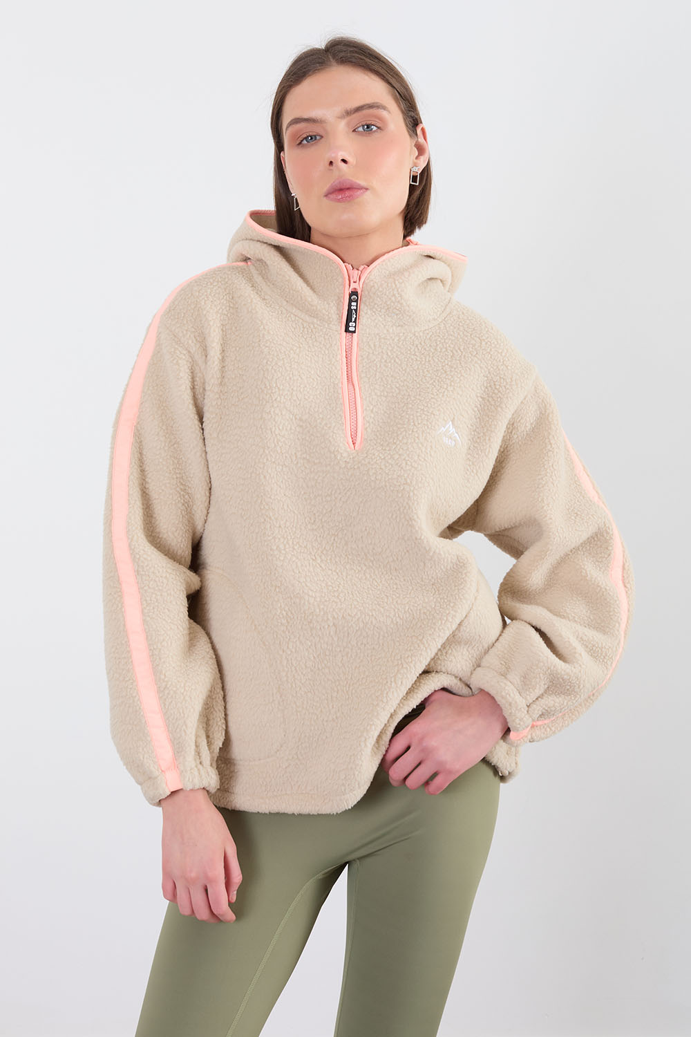 Cailyn Hooded Fleece In Stone