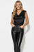 Lia Satin Cowl Neck Top in Black