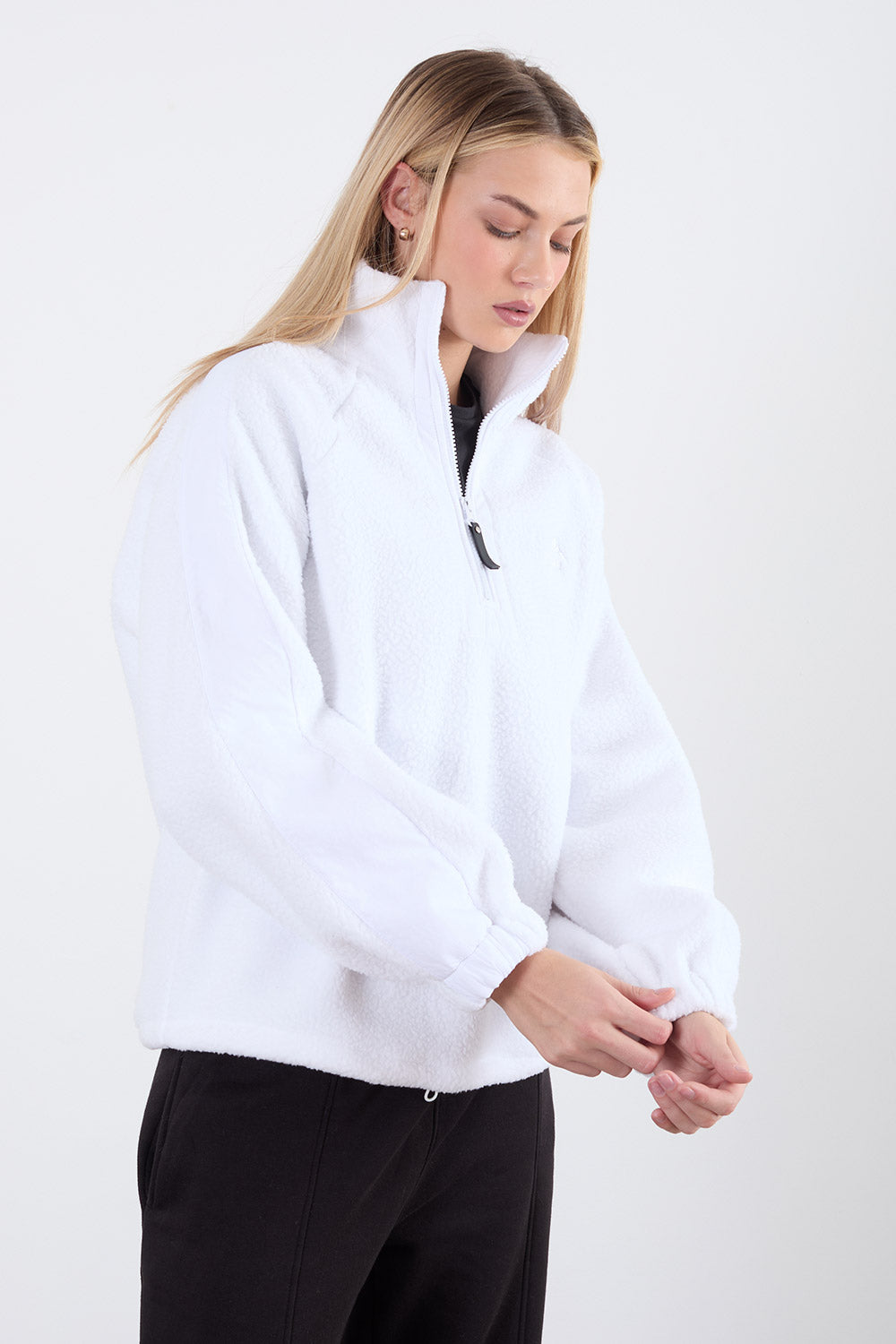 Holly Half Zip Fleece In White