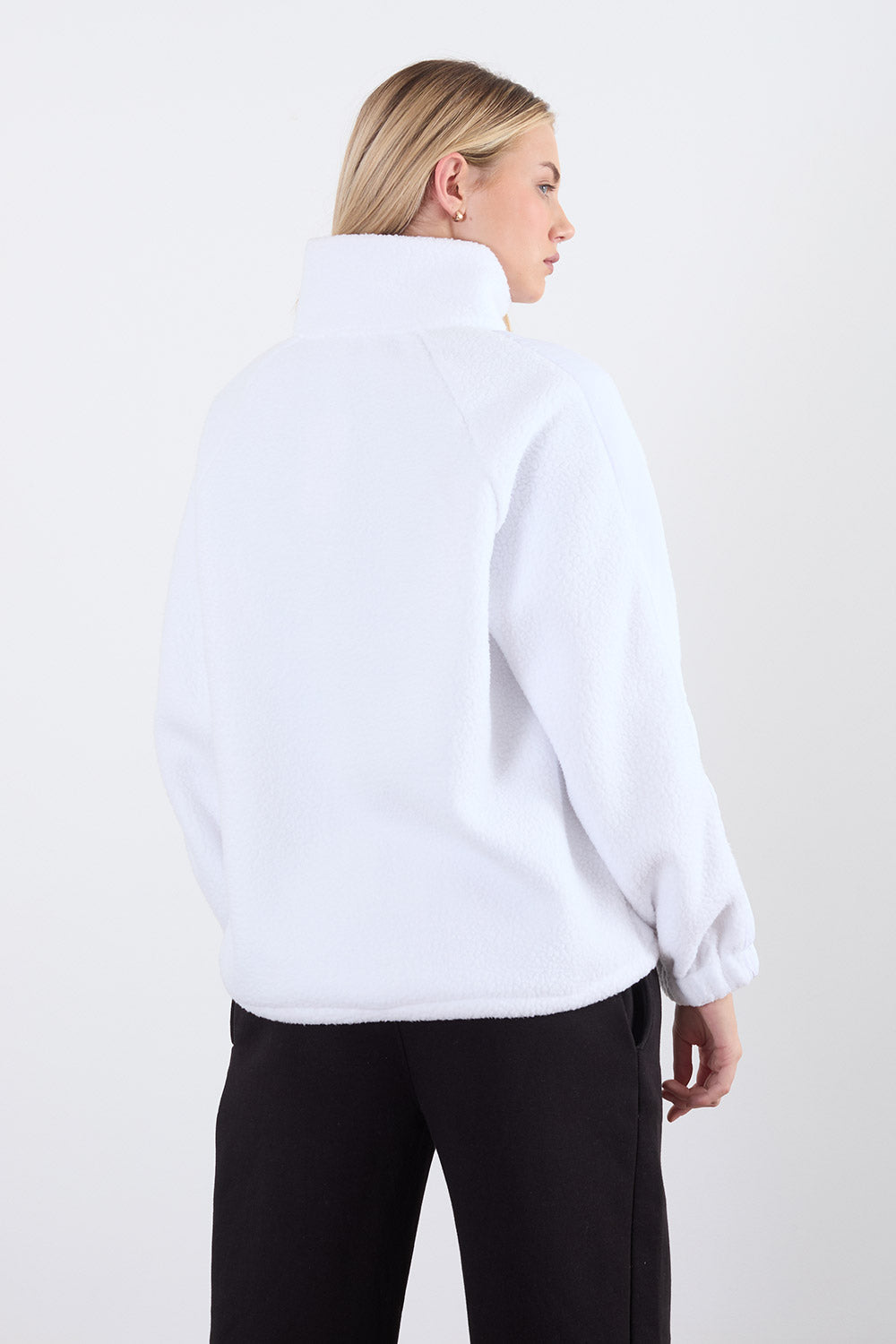 Holly Half Zip Fleece In White
