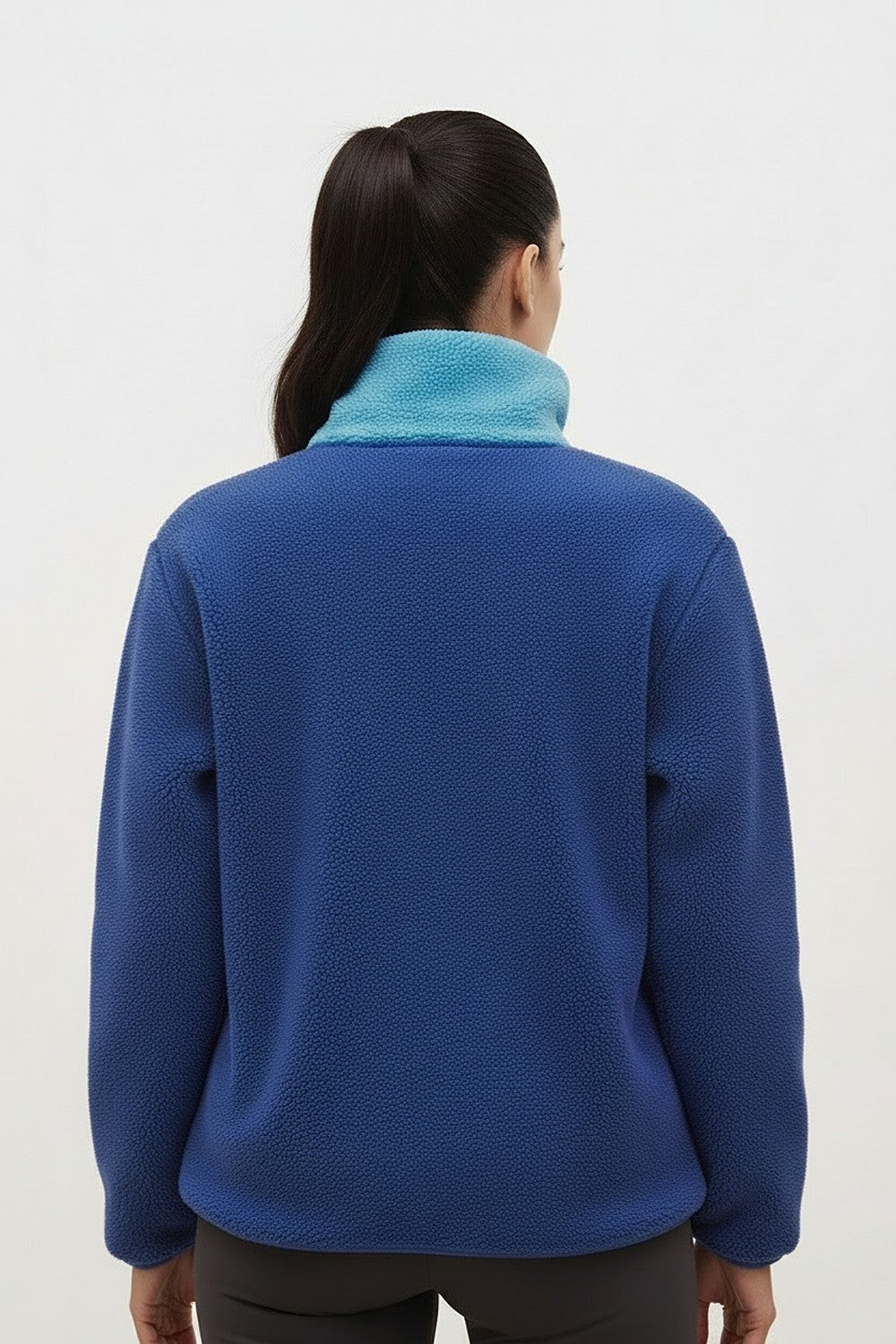 Vortex Colour Block Half Zip Fleece in Blue